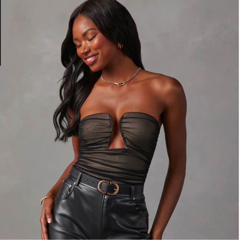Vici Strapless Mesh Bodysuit